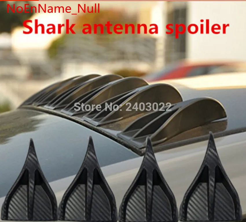 

8 pcs Carbon Fiber Look Universal Vortex Generators Roof Shark Fins Spoiler Wing Kit Black for Car Truck SUV