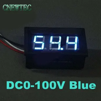 

3 Wire Bule LED digital display Voltage Panel Meter Voltmeter With Reverse Polarity Protection range DC0-100V 00030007