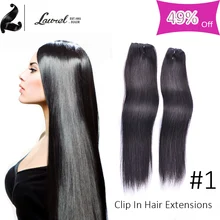 Straight Brailzina Virgin Blonde Clip In Human Hair Extensions 16-24inches Clip En Extensions De Cheveux Humains Silky Straight