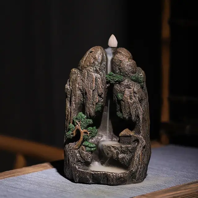 Classic Lofty Mountains And Flowing Water Style Traditional Backflow