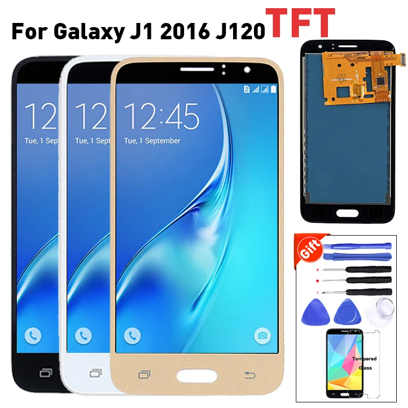 TFT ЖК-дисплей для samsung Galaxy J1 J120F J120DS J120G J120M J120H J120 ЖК-дисплей сенсорный дигитайзер сборка с регулировкой яркости