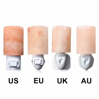 

Rotatable Mini Himalayan Salt Night Light Cylinder Shape Wall Lamp EU US AU UK Plug Bedside Bedroom Home Decor Novelty Lighting