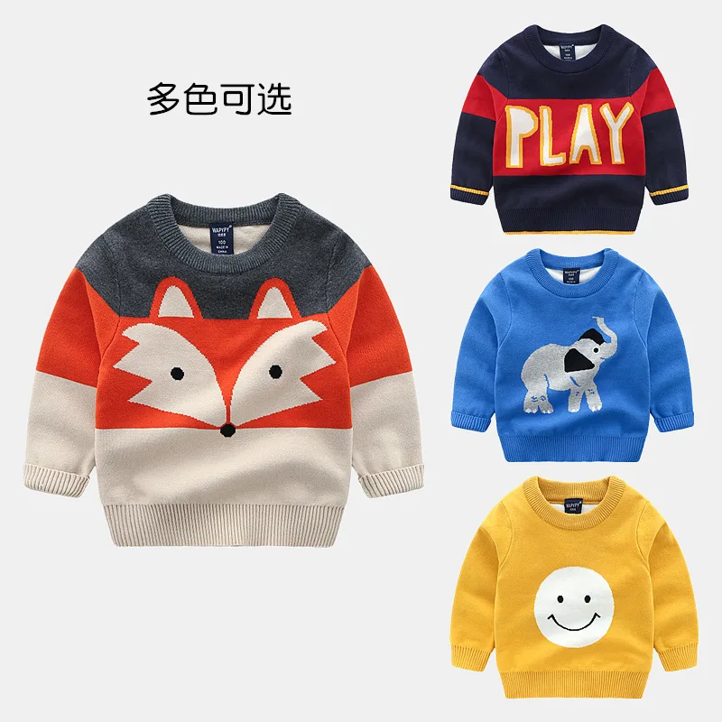 Cartoon Baby Sweater Solid Color Cotton Blended Kids Boys Girls Cardigan High Quality Round Neck Long Sleeve Pullover Outfit Autumn Clothes (1)