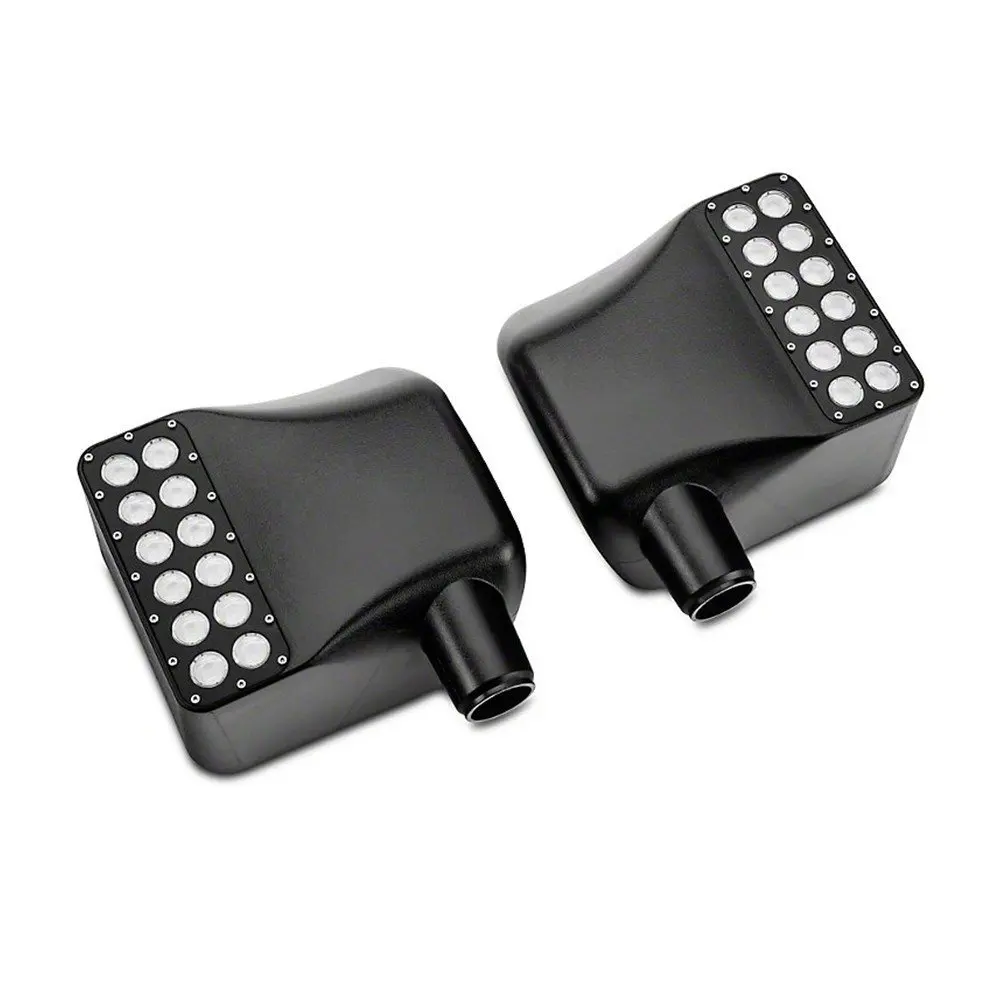 left + Right Side Mirror Cover White Spot Lights & Amber Turn Signals for Jeep Wrangler JK 2007 - 2 d