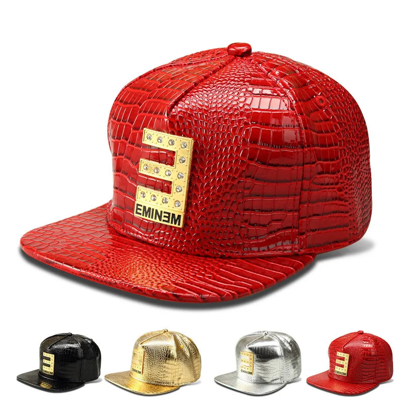 Prix pour Le nouveau Grain de Crocodile motif casquette de baseball à bords plats chapeau lettre EMINEM afflux de personnes hip-hop chapeau Prix pour Le nouveau Grain de Crocodile motif casquette de baseball à bords plats chapeau lettre EMINEM afflux de personnes hip-hop chapeau