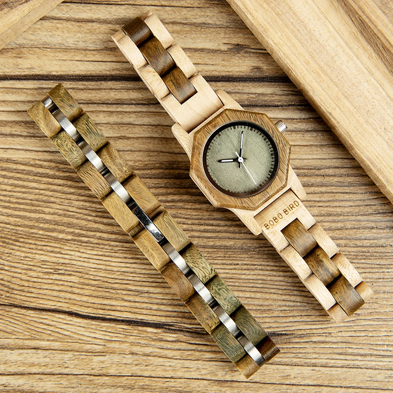 27 мм BOBO BIRD деревянные женские часы браслет набор японский механизм кварцевые часы в деревянной коробке reloj mujer женские отличные подарки