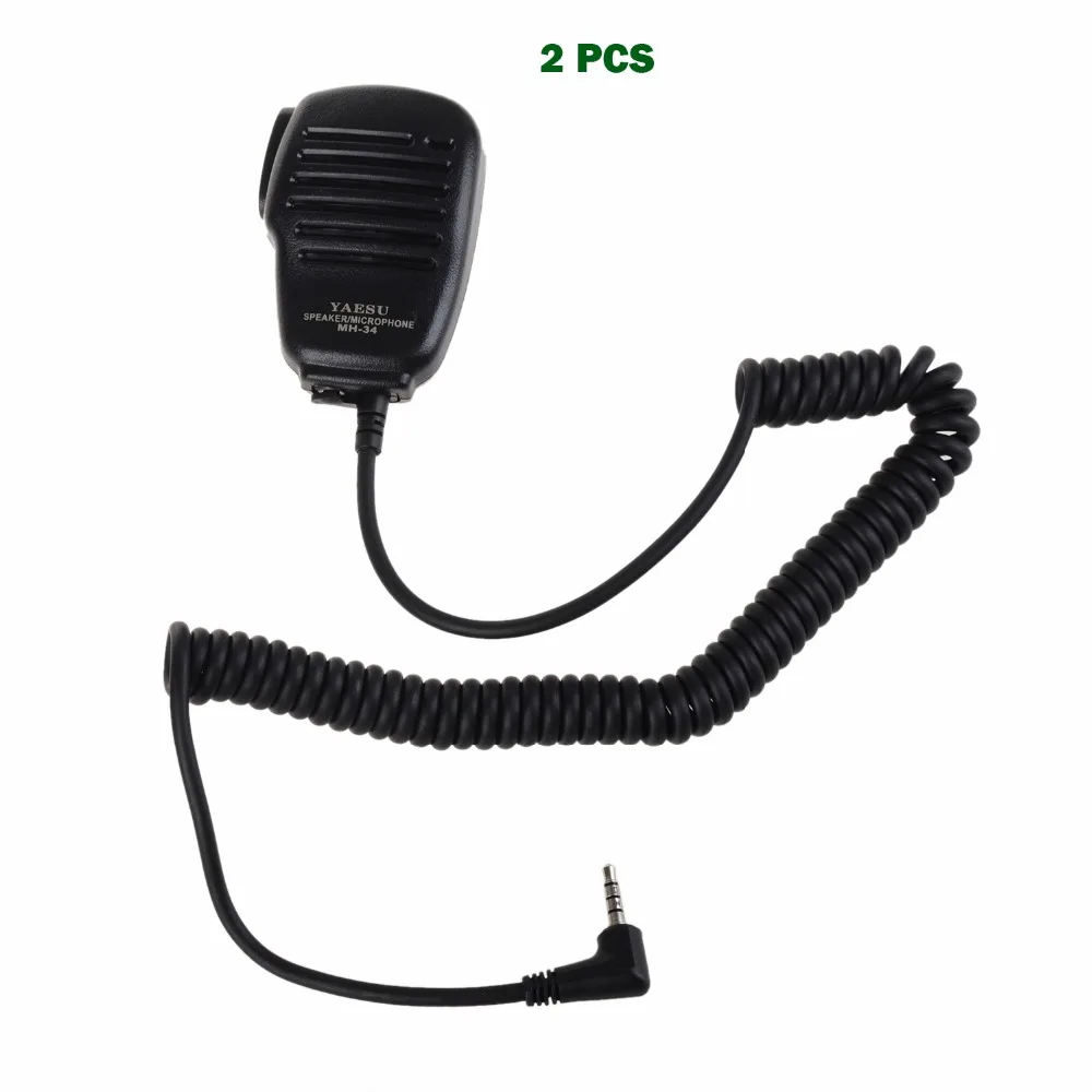2PCS For Yaesu MH-34B4B Speaker Microphone Swivel Clip & 3.5 mm Earpiece Audio Jack