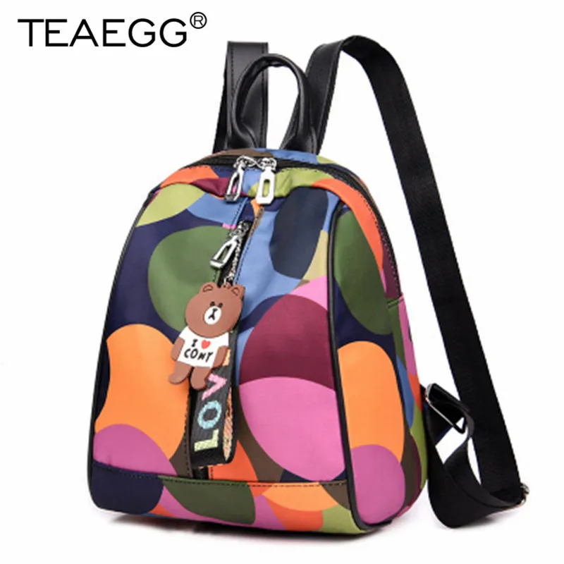 

TEAEGG Mini Colorful Backpack Women bagpack Fashion Shoulders Small Backpack Letter Purse Messenger Rucksack mochila feminina