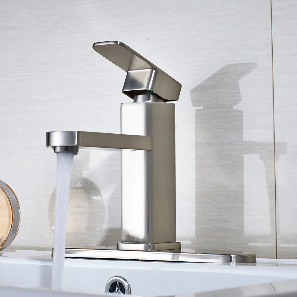 Free Shipping Solid Brass Deck Mounted Bathroom Sink Faucet Single Hole