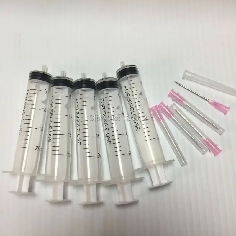 YOTAT 5 x 20ml syringes with needle for CISS or refillable cartridge suitable ink oil grease