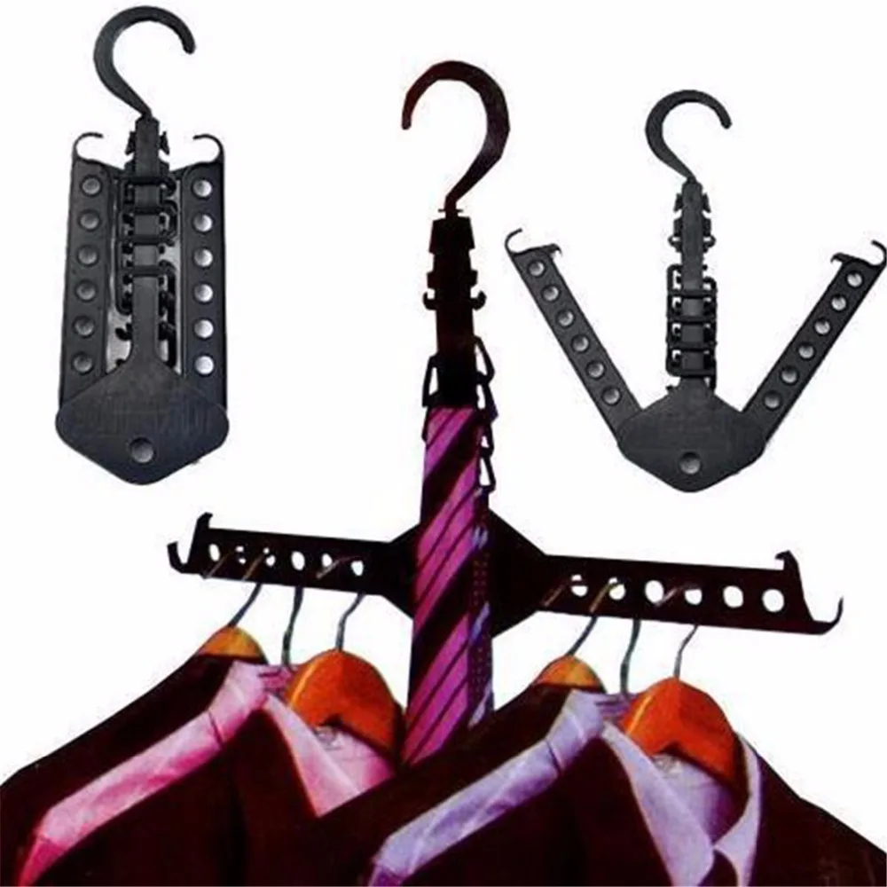 Magic Multi Functional Dual Hanger Folding Clothes Hanger ...