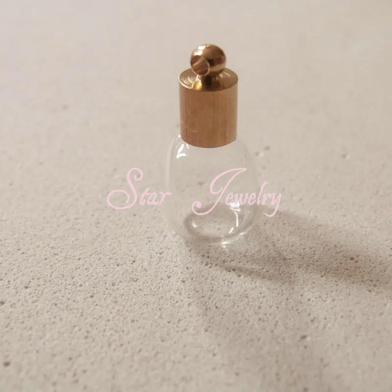 

charm 5mm sauqre shape Tiny rice vial glass bottle+gold cap(need glue) #fp