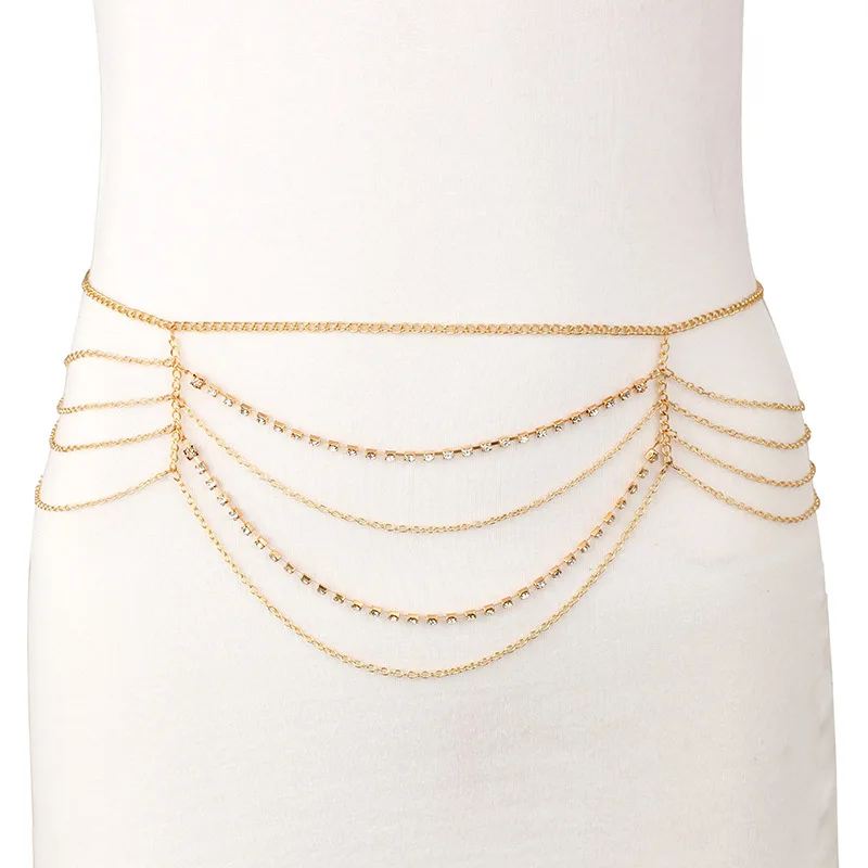 European and American personality punk exaggerated multi tassel chain lady Yaolian beach body | Украшения и аксессуары