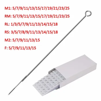

50PCS RL RS RM M1 M2 F Tattoo Needle Disposable Sterilized Individual Package 304 Medical Stainless Steel with RoHS-Message Type