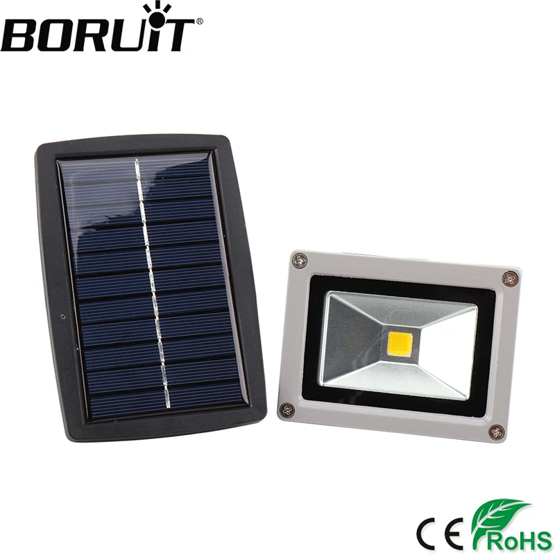 

BORUiT 10W Solar Power LED Floodlight 10W 24V Flood Light IP44 Waterproof Spotlight Outdoor Lighting Garden Lamp
