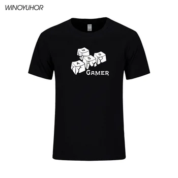 

Keyboard Controller WASD Funny Design T Shirt 2020 New Summer Short Sleeve T-Shirt Cotton Gamer Gift Tops Camisetas Masculina