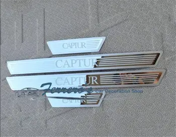 

Free shipping 4pcs/lot ultra-thin Stainless Steel Door Sill pedal Scuff Plate for 2014-2016 Renault CAPTUR