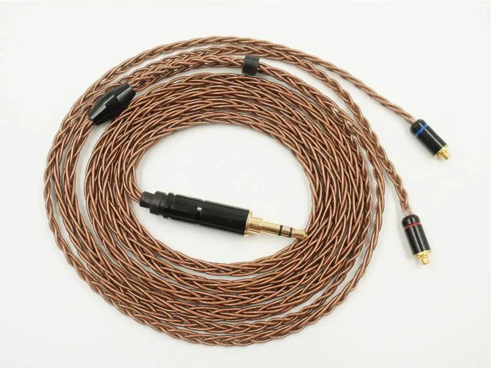 LZ A4 A5 MMCX 8 Core 6N Single Crystal Copper Audiophile Earphones IEMs Upgrade Cable Cord For Shure LZ UE Westone DN2002 Fidue