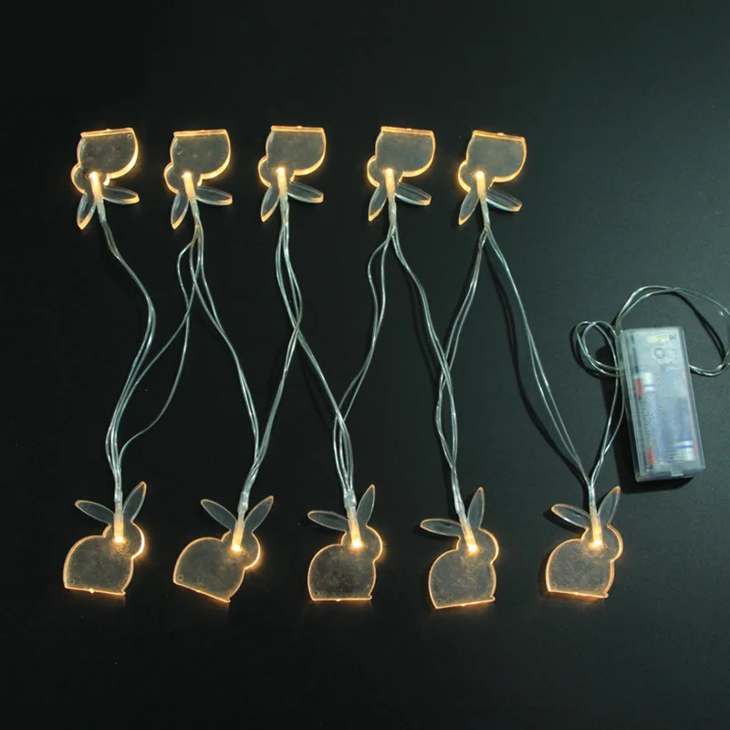 

10 LED Rabbit string Lights Decorative Battery Powered Easter Egg Light Christmas String Lights Wedding Party Easter Decoration