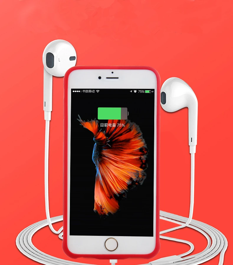 Для iPhone 6 6s 7 корпус питания силикагель аудио выход умный аккумулятор зарядное устройство чехол телефон для Iphone 6 6s 7 чехол питания