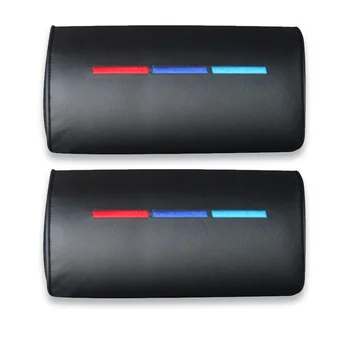 

2pcs PU Leather Seat Head Neck Rest Pillow Auto Pillow Headrest Pad For BMW 23 x 12.5cm