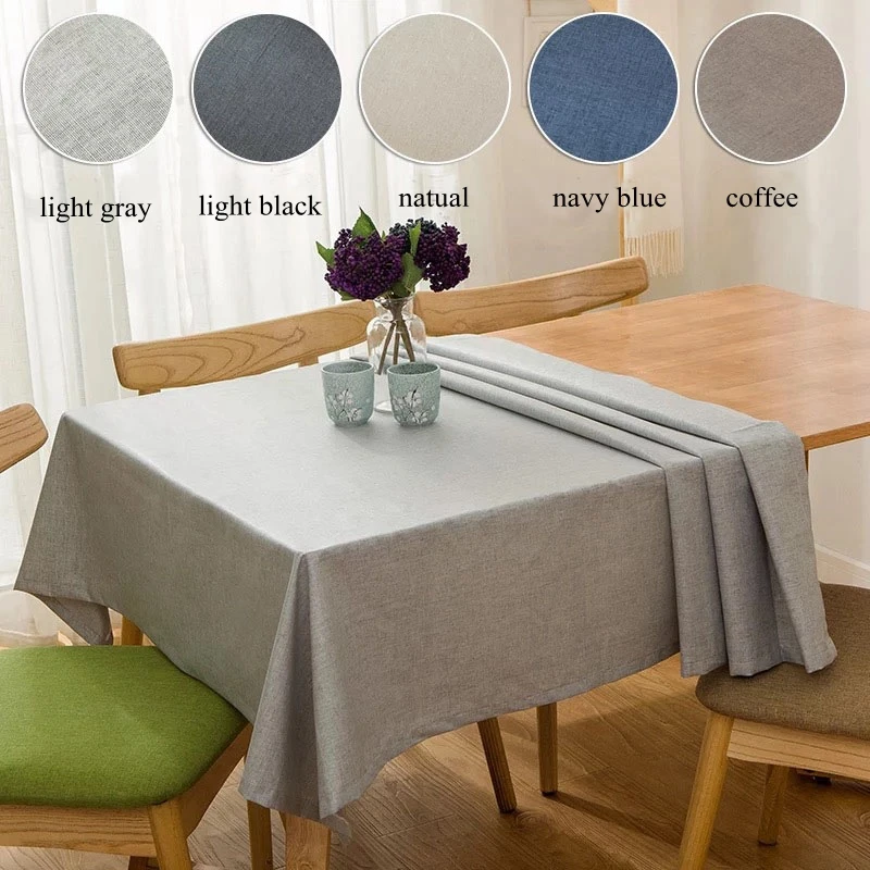 

ROMANZO Waterproof Linen Cotton Tablecloth Restaurant Dining Table Cover Coffee Table Cloth Home Use Decoration Cloth