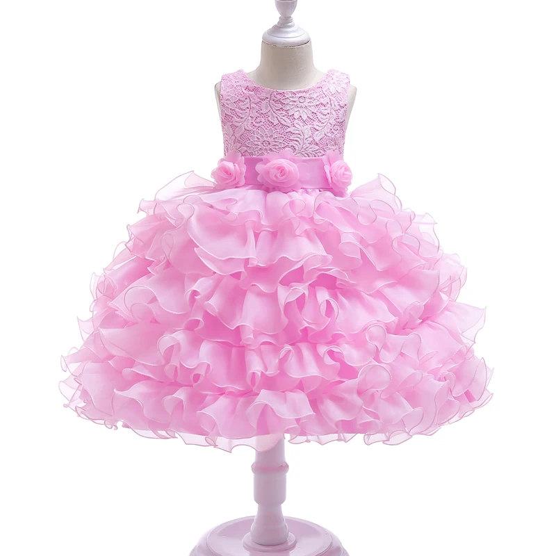 Из США; кружевное пышное белое платье с цветочным узором для маленьких девочек; свадебные вечерние платья для первого причастия для девочек - Цвет: F1
