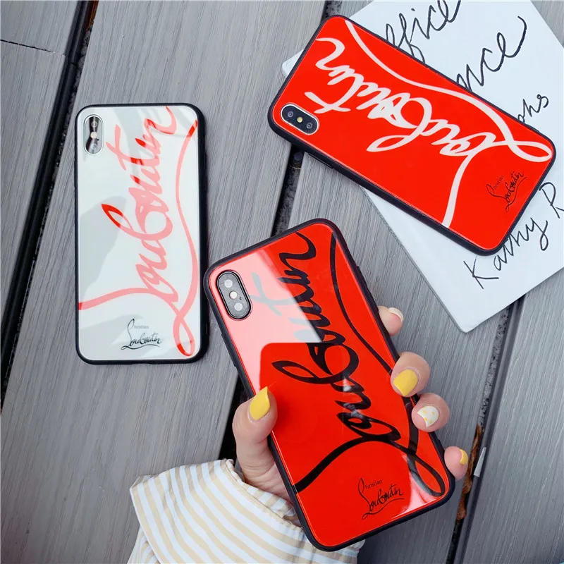 

Luxury France Paris Brand glass hard cover case for Samsung S10 S9 S8 Plus S10Lite Note 9 8 Red 3D Sneakers Bottom cover coque