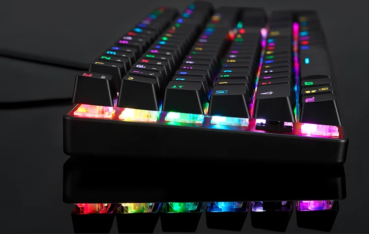 Русская версия MOTOSPEED CK104 Проводная Механическая игровая клавиатура с 104 клавишами, настоящий RGB, светодиодный, с подсветкой, анти-привидение, черный и серебристый цвета