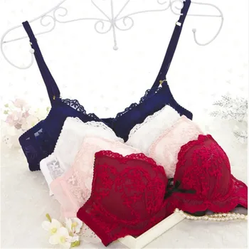 

Plus Size Women Lace Bra Set Sexy Push Up Underwire Bras Blue Red Pink Transparent Bra Lolita Underwear 2 Piece Lingerie Set