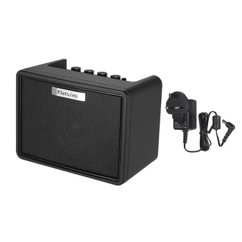 

Guitar Amplifier 3W Guitar Mini Modeling Amp with 2 Channels Clean Distortion Built-in Delay Effect with Power Supply Charger