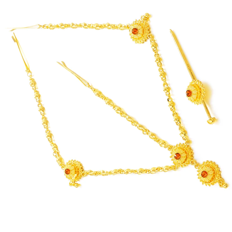 Бижутерия ethlyn золотой цвет роскошный в эфиопском эритрейском стиле кулон крест со стразами свадебное Колье Ювелирные наборы Habesha подарки S205