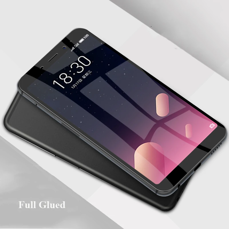 MAKAVO For Meizu M6S Full Glued Tempered Glass 9H