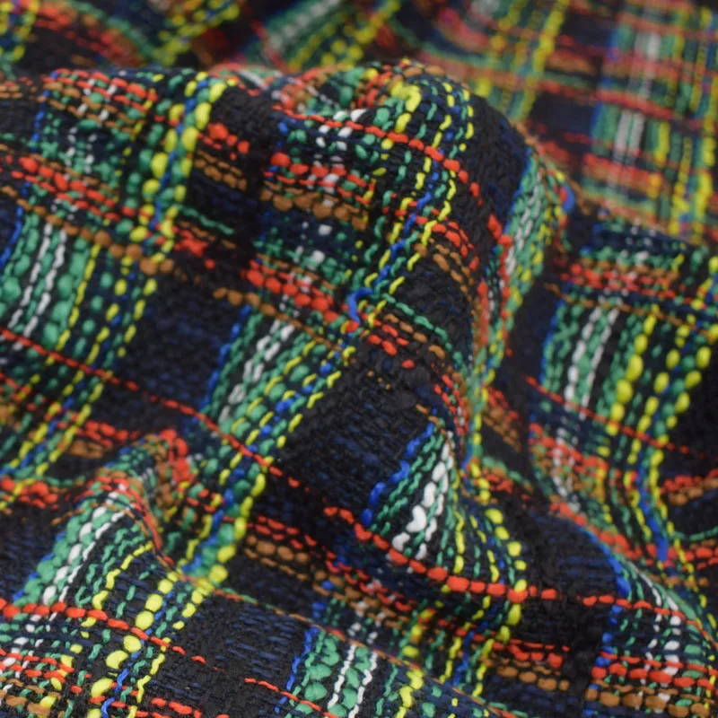 2018 NEW multicolor weaving soft wool tweed fabric for dress coat telas por metros tissu au 1 2018 NEW multicolor weaving soft wool tweed fabric for dress coat telas por metros tissu au 1