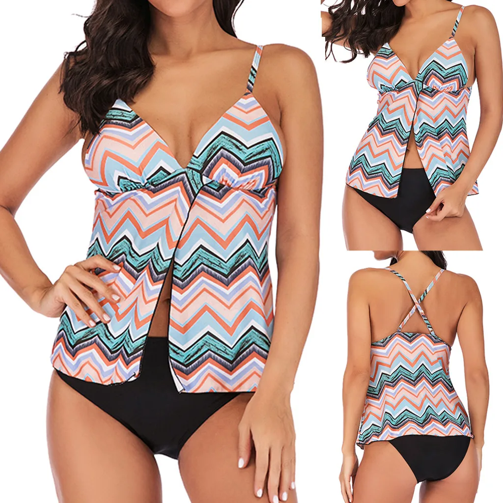 

2019 Fashion Bikini Set Women Tankini Sets With Boy Shorts Ladies Bikini Set Swimwear Push-Up Padded Bra Summer Swimming Suit 20