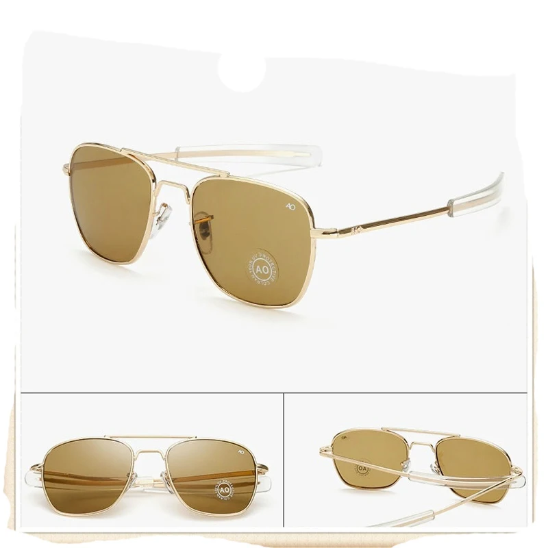

Fashion Men Pilot Sunglasses American Army Military Outdoor Sports Fishing Driving AO Sunglasses for Male Alloy Glasses