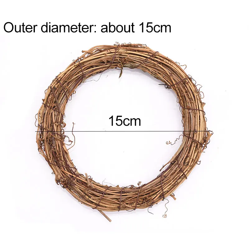 8-25 см натуральный сушеный ротанг венок искусственная Цветочная лоза ротанг для DIY Свадебный Цветочный венок Ремесло Рождественские подвесные украшения - Цвет: 15cm 1pcs