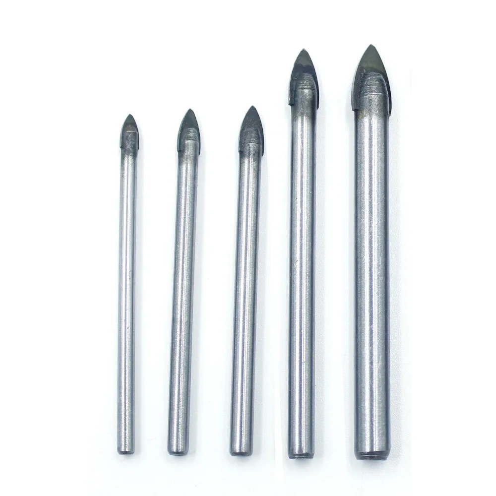 5pcs 3/4/5/6/8mm Triangle Tip Glass Drill Set Tile Ceramics Drill Bit