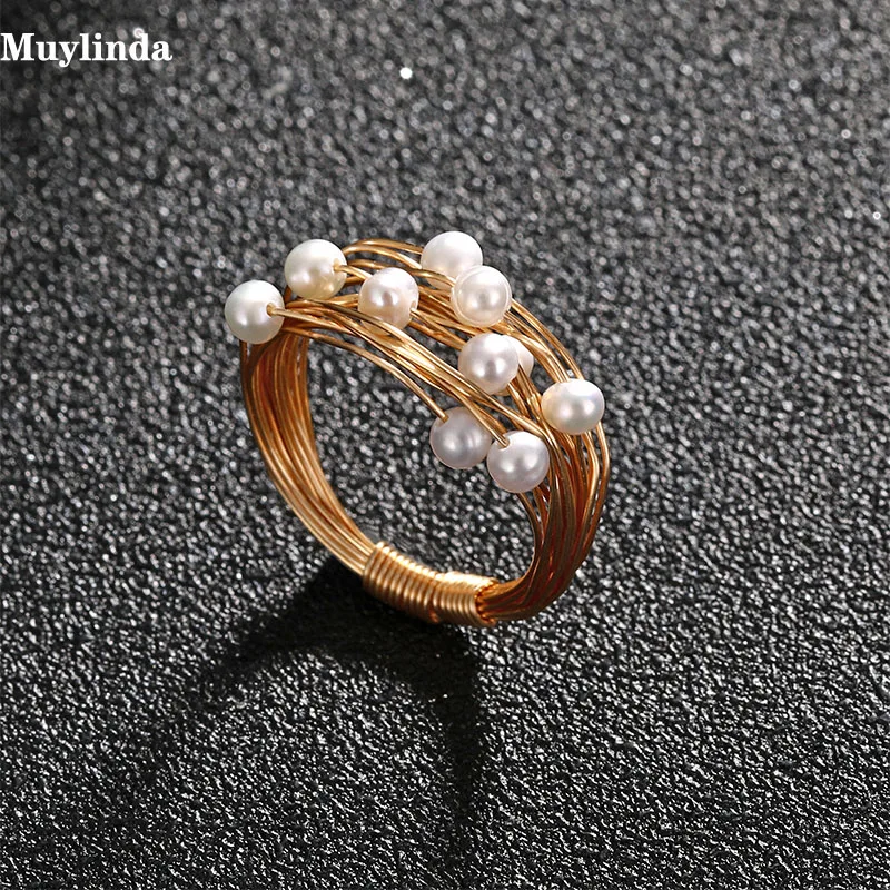 

Muylinda Pearl Ring Handmade Multiple Pearls Jewellery Costume Jewelry The Ring Gives a Gift to a Woman Ringen