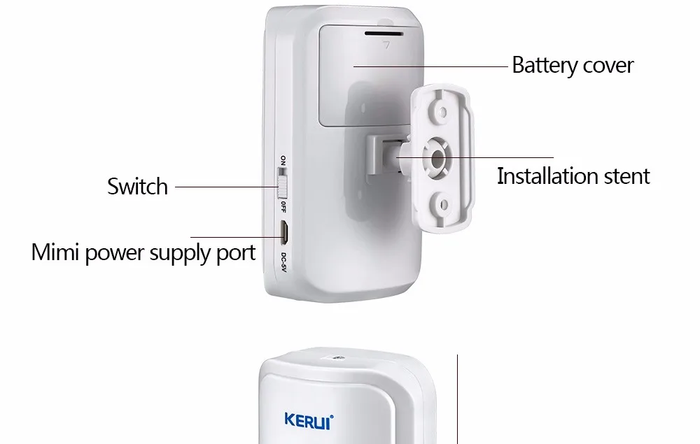 Inteligente sem Fio Detector de Movimento para Alarme sem Fio Kerui Lote P819433mhz Detector Pir Gsm Pstn Auto Dial Home Security 5 Pçs - 4 High Quality Segurança e Proteção