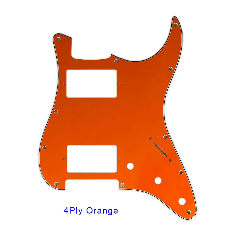 Качественная электрогитара Pickguard с 11 отверстиями, пластина с царапинами HH PAF, катушка хамбакера для США \ Мехико Fd гитара Stratocaster запчасти - Цвет: 4Ply Orange