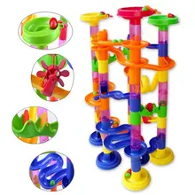 105PCS DIY Construction Marble Race Run Maze Balls Pipeline Type Track Building Blocks Baby Educational Block