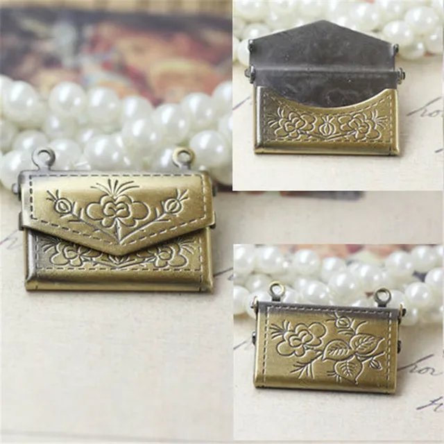 Colgantes de Caja Mágica en forma de cartera, accesorios DIY, marco de fotos familiar de Bronce Antiguo, fabricación de collares DIY Colgantes de Caja Mágica en forma de cartera, accesorios DIY, marco de fotos familiar de Bronce Antiguo, fabricación de collares DIY