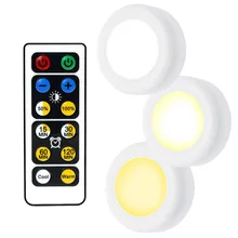 LED Gece Işık Kablosuz uzaktan kumanda pili Powered Dim Altında dolap lambası Için Mutfak Duvar Dolap Dolap Lambası