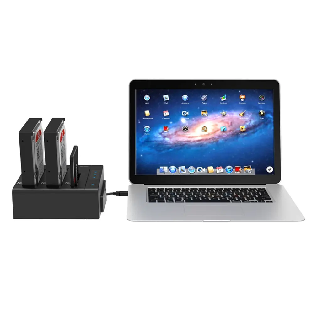 

6638US3-C-V1-BK Universal Three Dock SATA Hard Drive Dock Station USB 3.0 5Gbps High Reading Writing Speed Support 24TB