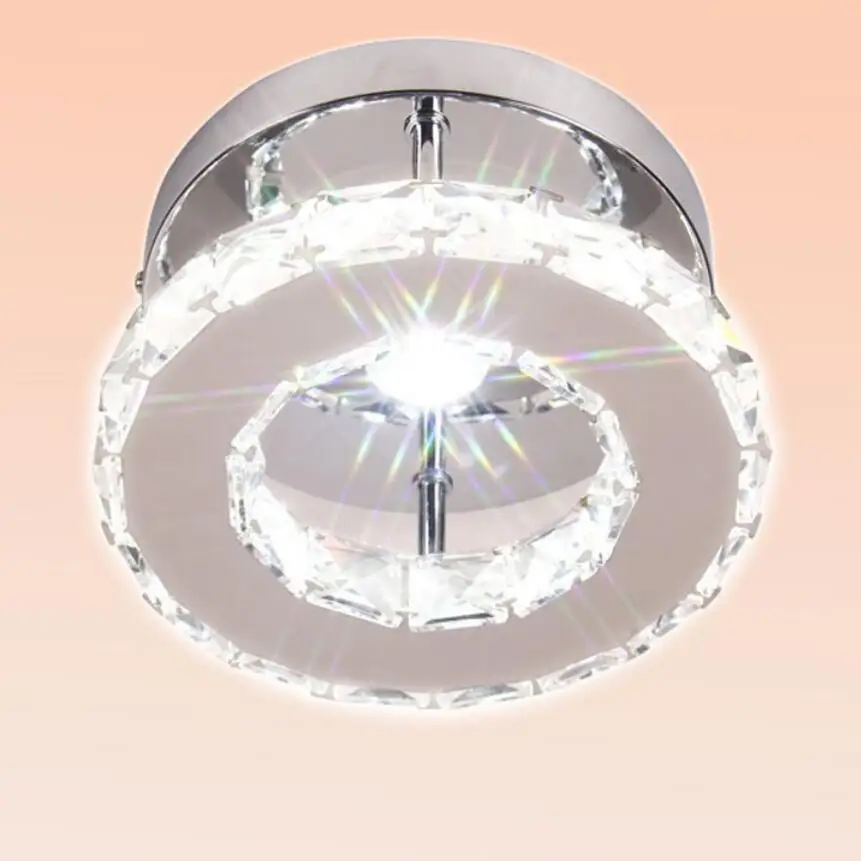 Diameter 20CM Раунд Нержавеющая сталь хрустальные люстры высокое Мощность/яркие светодиодные лампы Гостиная Led люстра со светодиодным освещением люминесцентные лампы 5 - Цвет абажура: Diameter 20CM