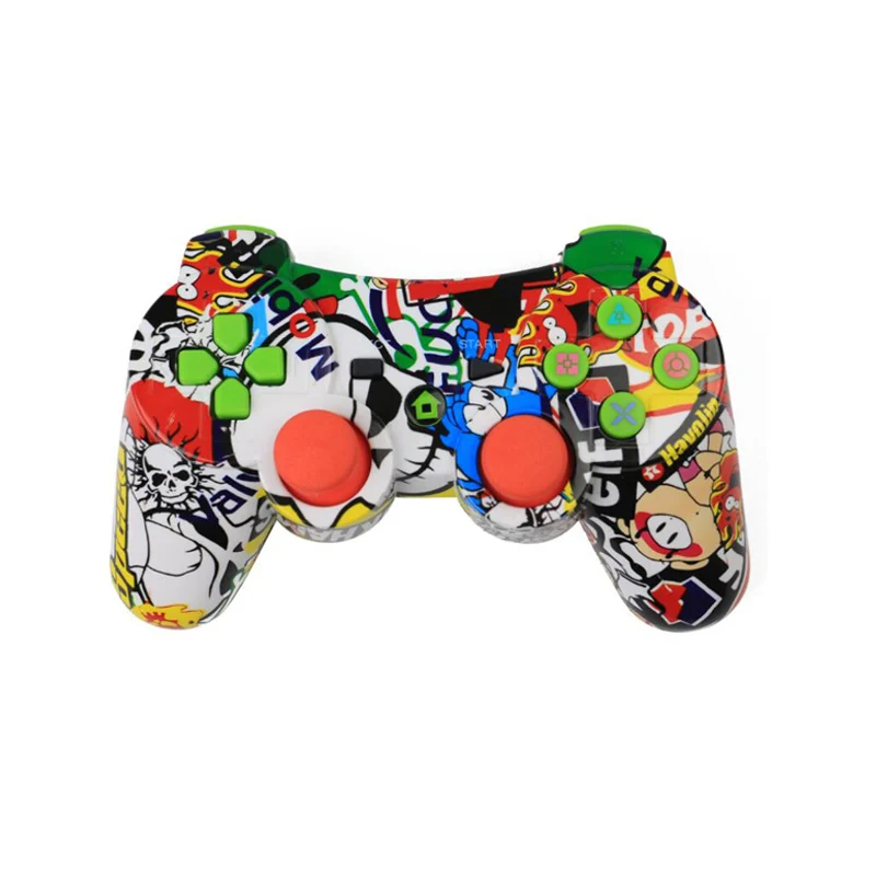 Colorful Для PS3 контроллер геймпад беспроводной двойной шок Bluetooth Joy Pad джойстик игровой контроллер для PlayStation 3 с кабелем джойстик - Цвет: Colorful
