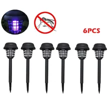 6 шт. на солнечных батареях Светодиодный свет Комаров Борьба с вредителями мухобойка лампа для уничтожения насекомых открытый внутренний дворик Солнечная антимоскитная лампа
