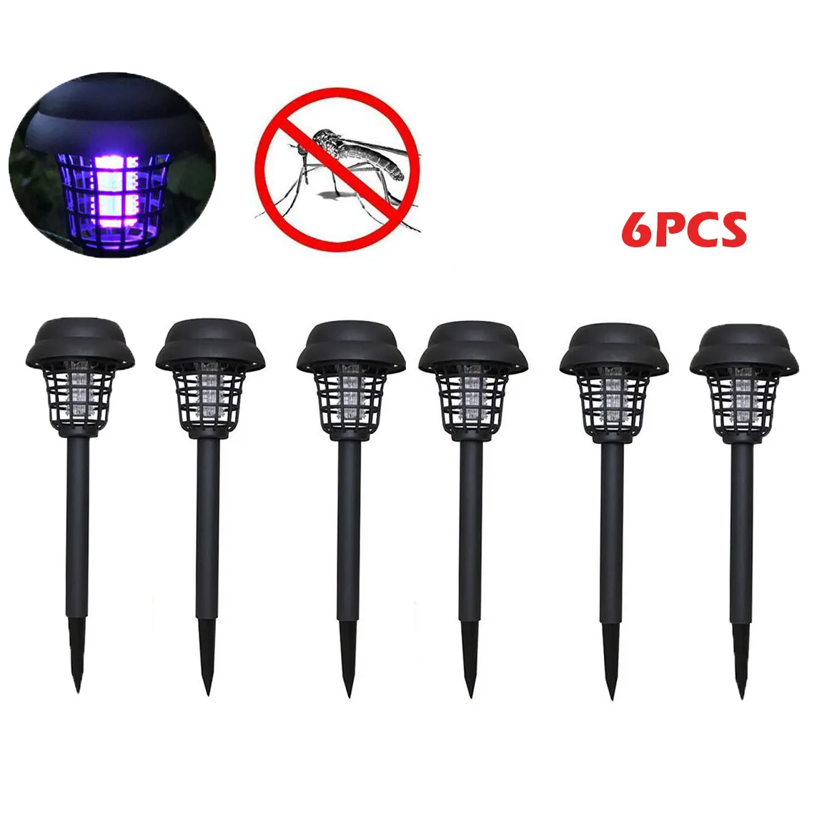 

6PCS Mosquito Killer Lamp Solar Powered LED Light Mosquito Pest Bug Zapper Insect Killer Lamp Garden led anti muggen killer