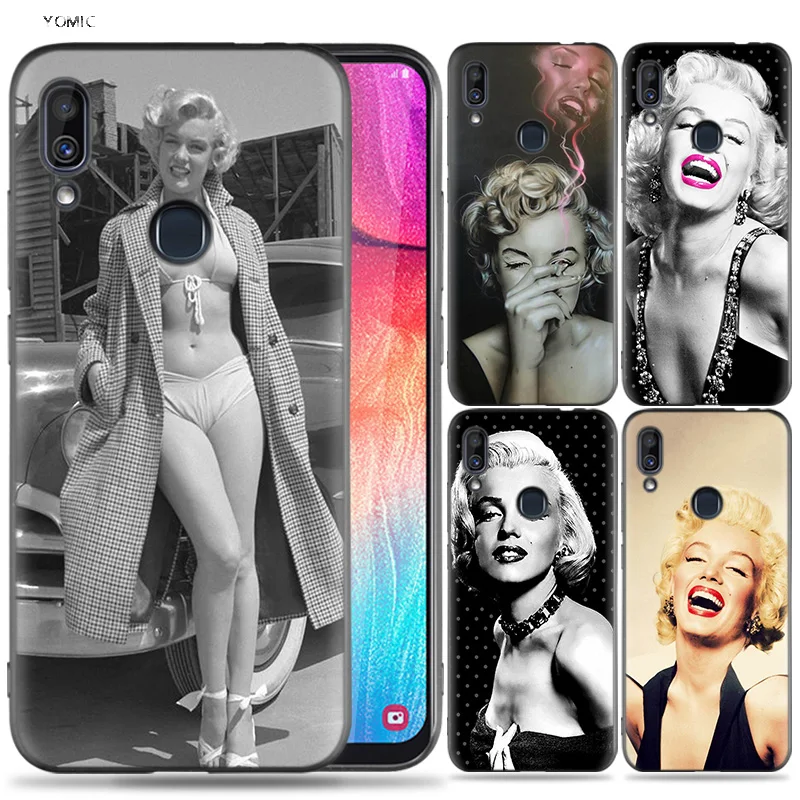 

Silicone Case for Samsung Galaxy A30 A50 A10 A20 A60 A40 M10 M20 M30 A6 A8 J4 J6 J8 Plus A7 A9 2018 Marilyn Monroe Pin Up Girl